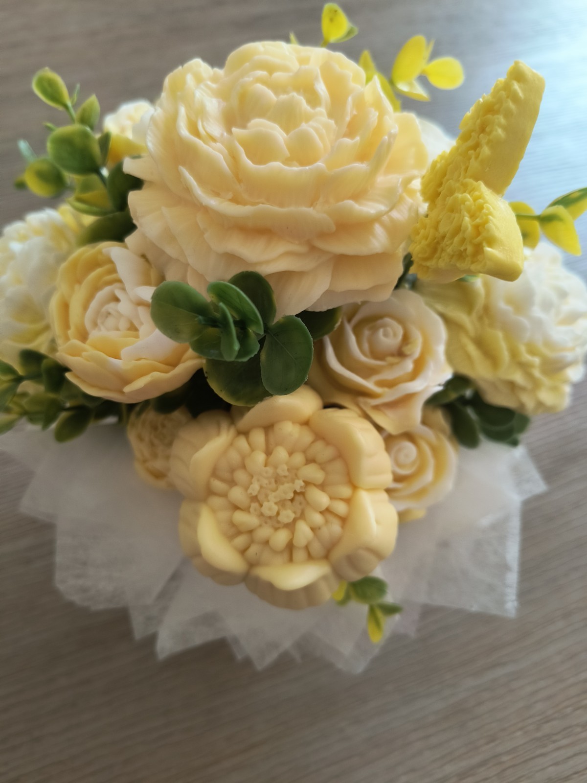 Yellow Soap Arrangement For Bathroom Decor With Fragrance/Great Gift