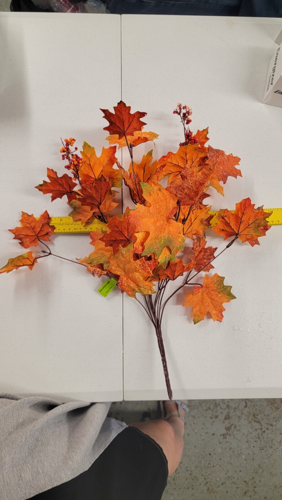 19″ frosted maple bush x 10 with berries Artificial Autumn Maple Leaf leaves