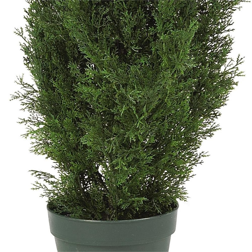 Pemberly Row Indoor/Outdoor 48″ Cedar Tree Silk Tree in Green/Green