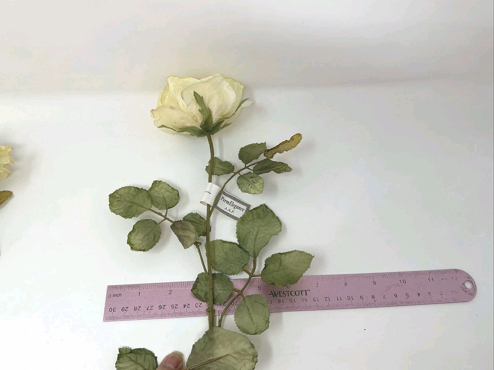 Delphinium Peach Floral Pick 30” Pristine Rose Cream w Pink 26” Lot 3 Picks NOS