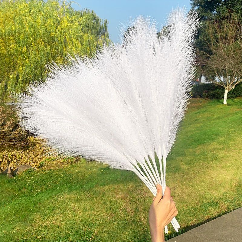 5pcs Artificial Pampas Grass Bouquet Faux Dried Plant For Home Living Decor NEW