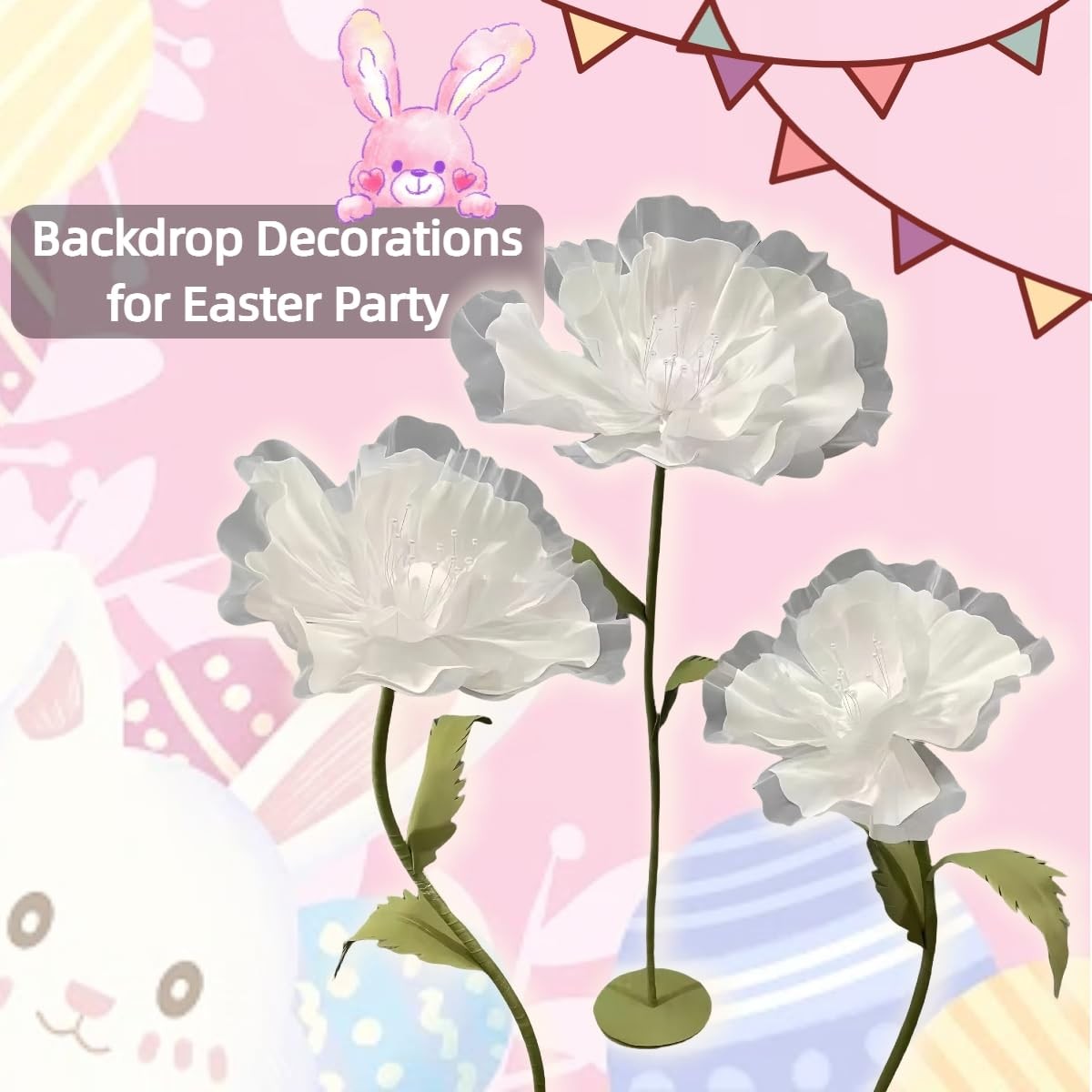 Large EVA Artificial Flowers, 5.3ft Giant Flowers for Decorations with Stand,…