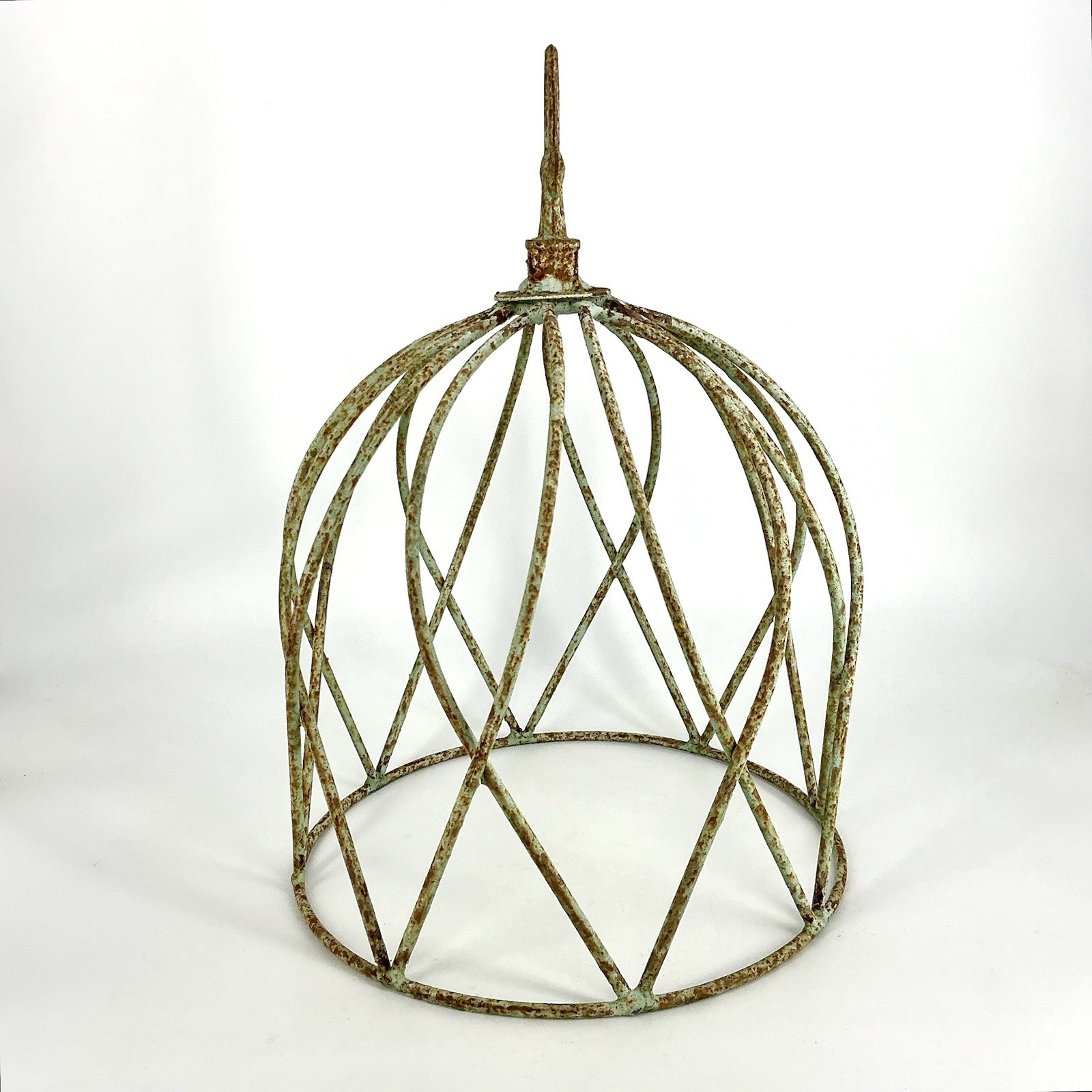 Wrought Iron Cloche Topiary Flower Trellis Metal Plant Climber Rustic Green