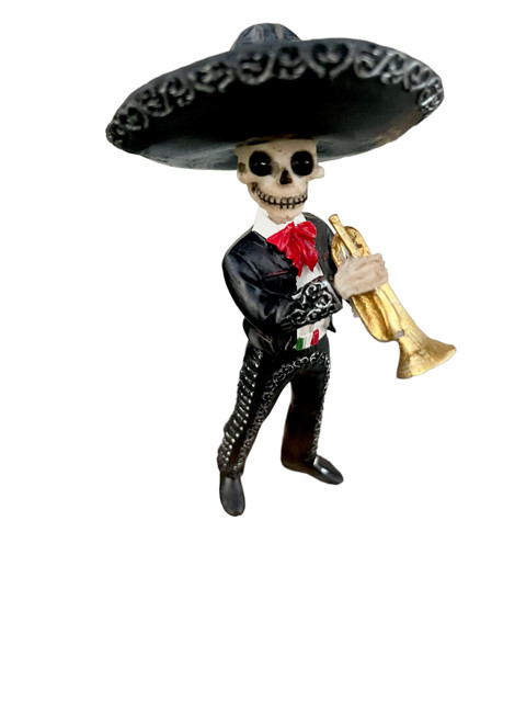 SKELETON SKULL BLACK MARIACHIS BAND STATUES FULL SET OF 7PC