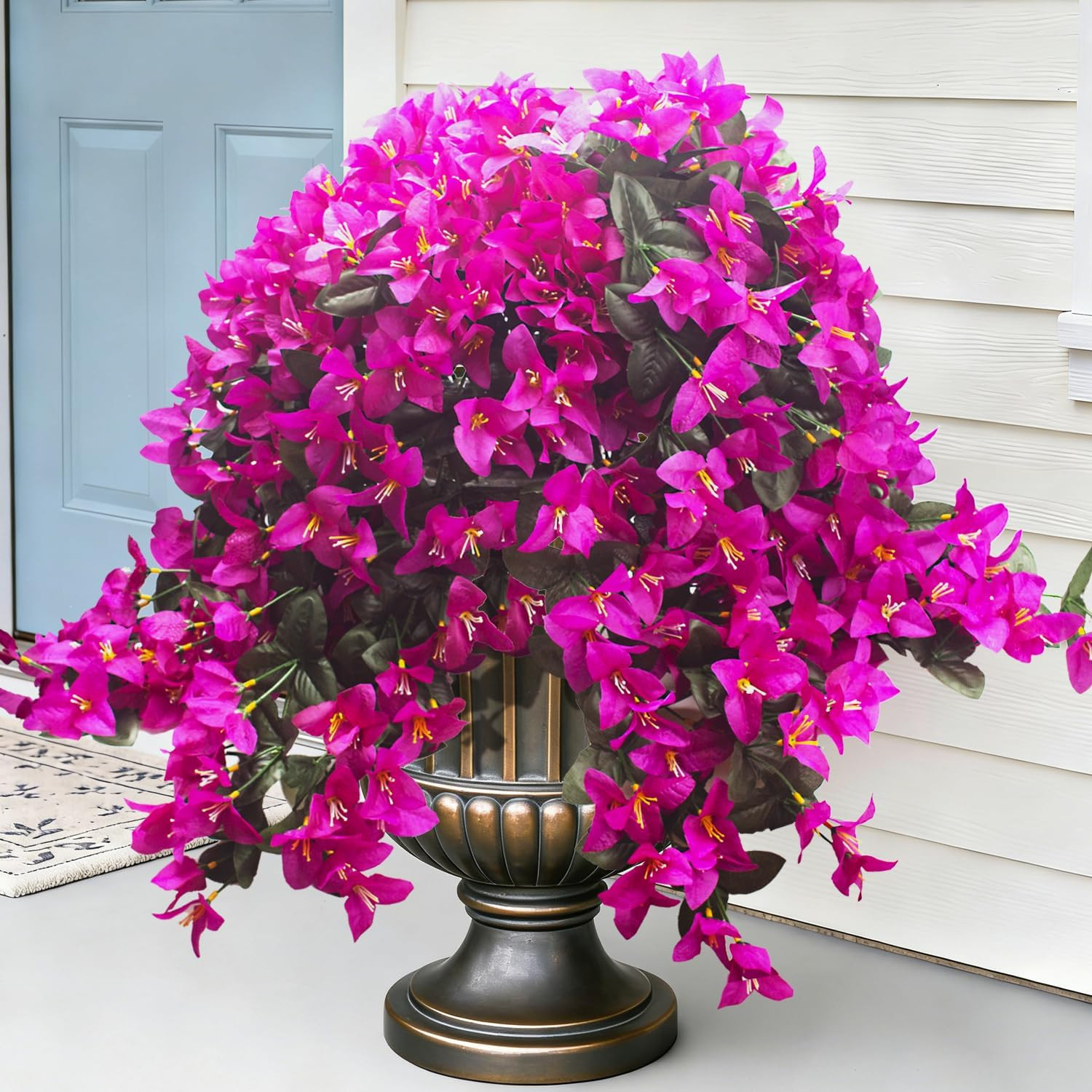 UV Resistant Faux Bougainvillea Vines – 4 Pcs Hanging Plants for Outdoors