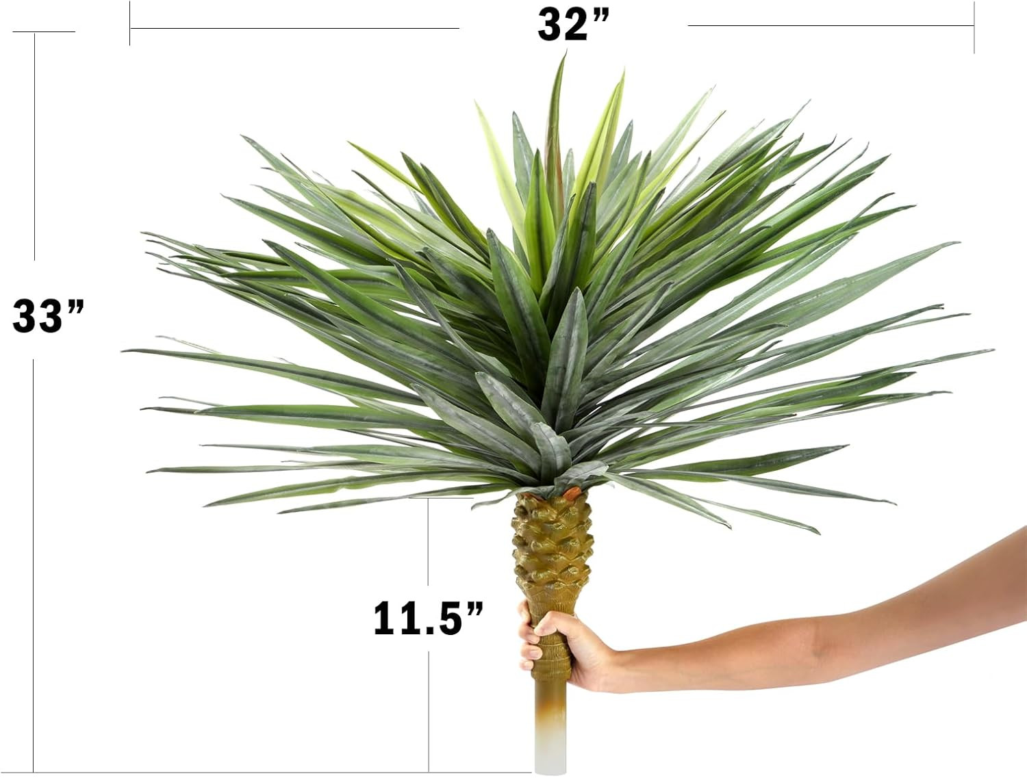 Lifelike 33″ Artificial Agave Plant – UV Resistant Faux Succulent for Home & Gar