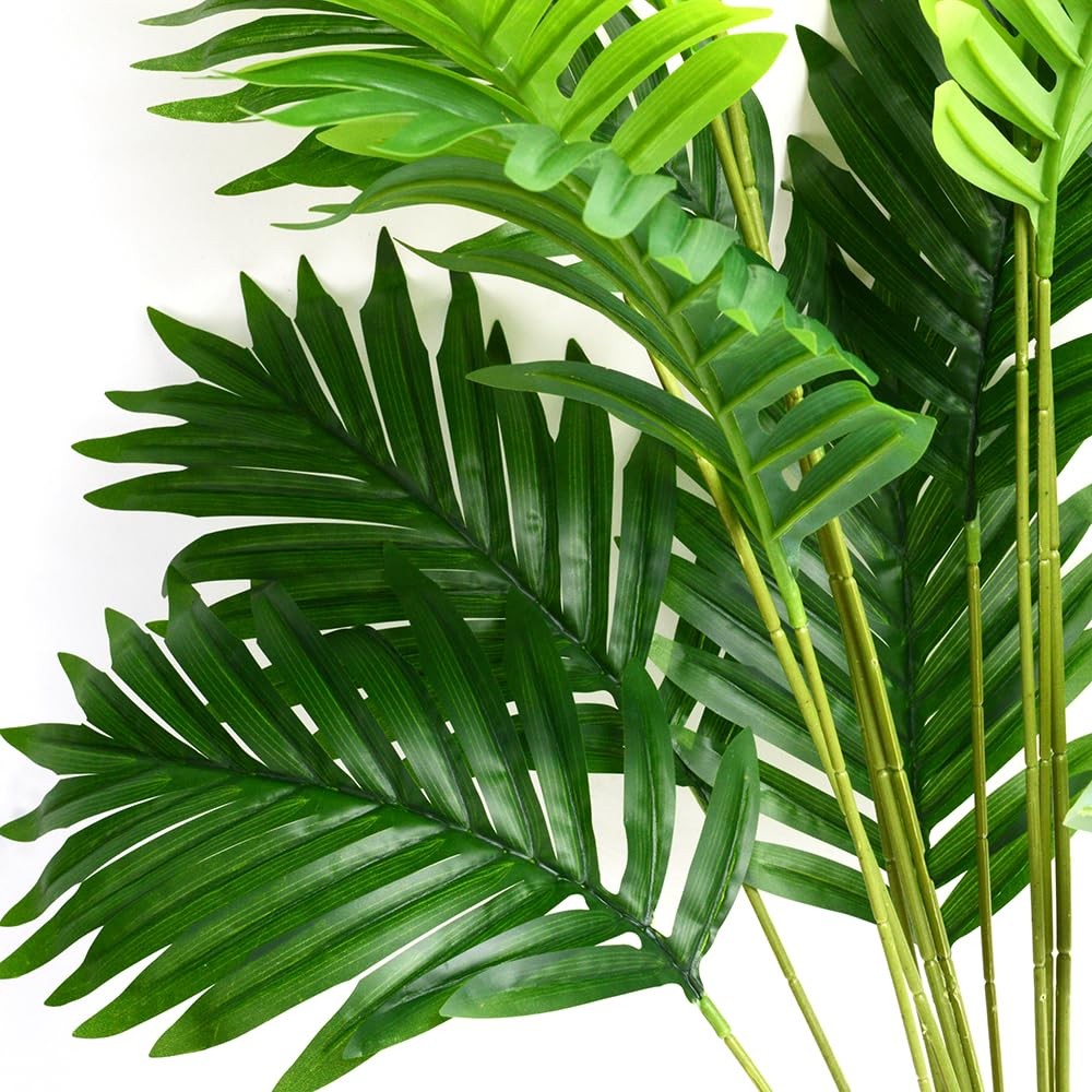 2pack Artificial Palm Leaves Tree Branches Fake Palms Frond Faux Tropical Pla…