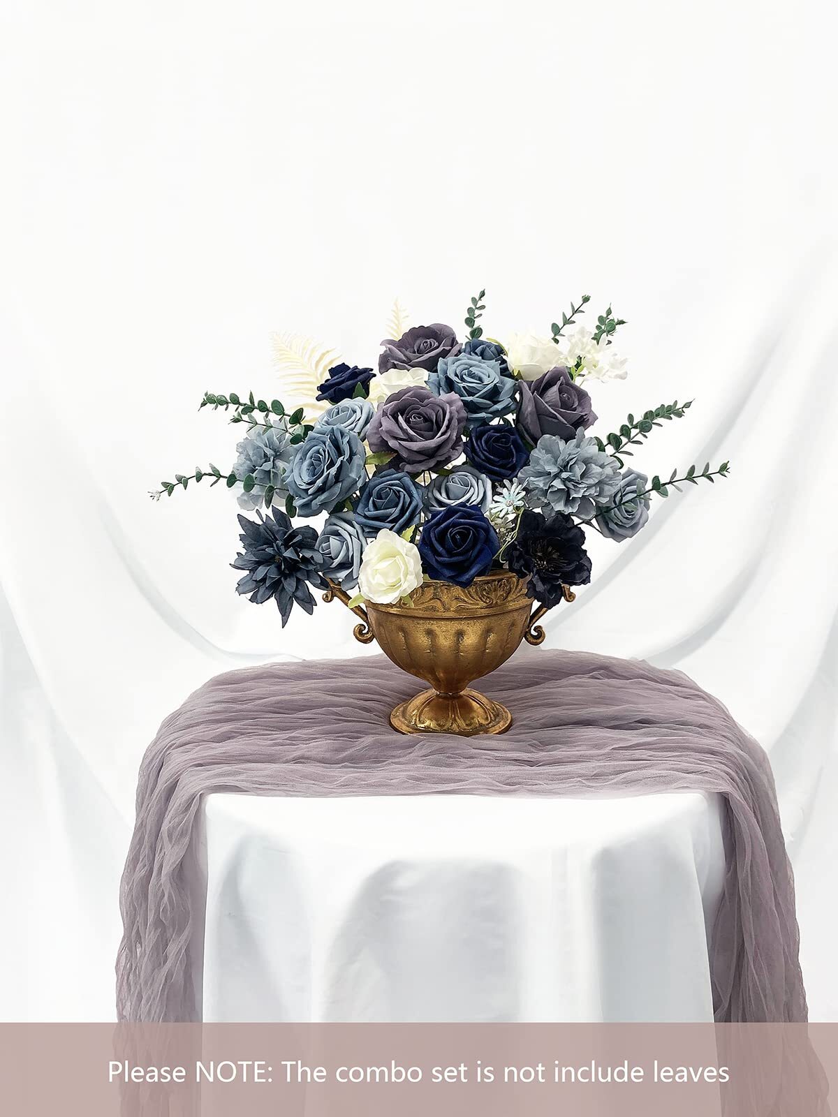 Artificial Roses for DIY Wedding Bouquets & Party Decorations Dusty Blue Silk