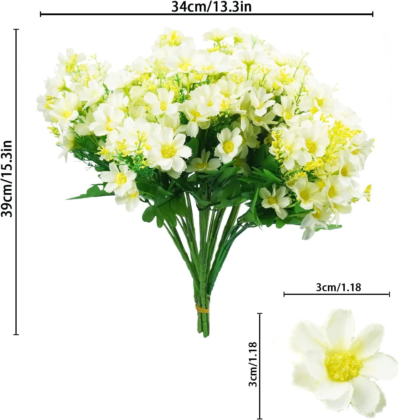 Elegant Artificial Daisy Flowers – 12 Bundles for Home, Wedding, & Garden Decor