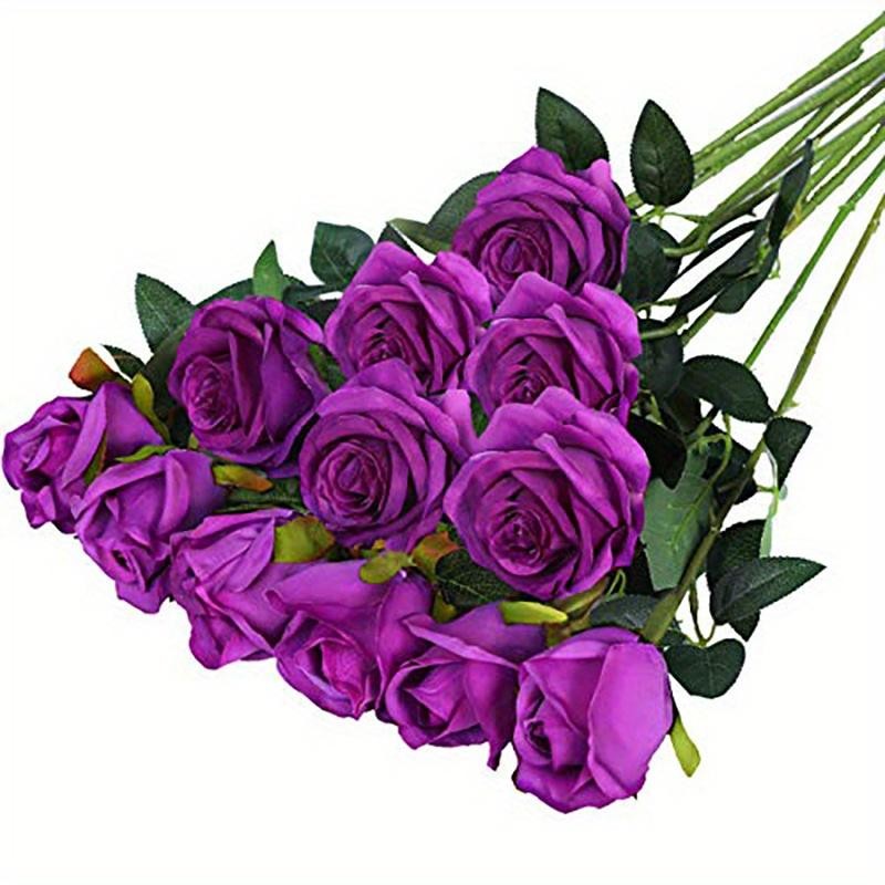 12pcs Realistic Artificial Rose Bouquet for Weddings, Birthdays, and More for Fl