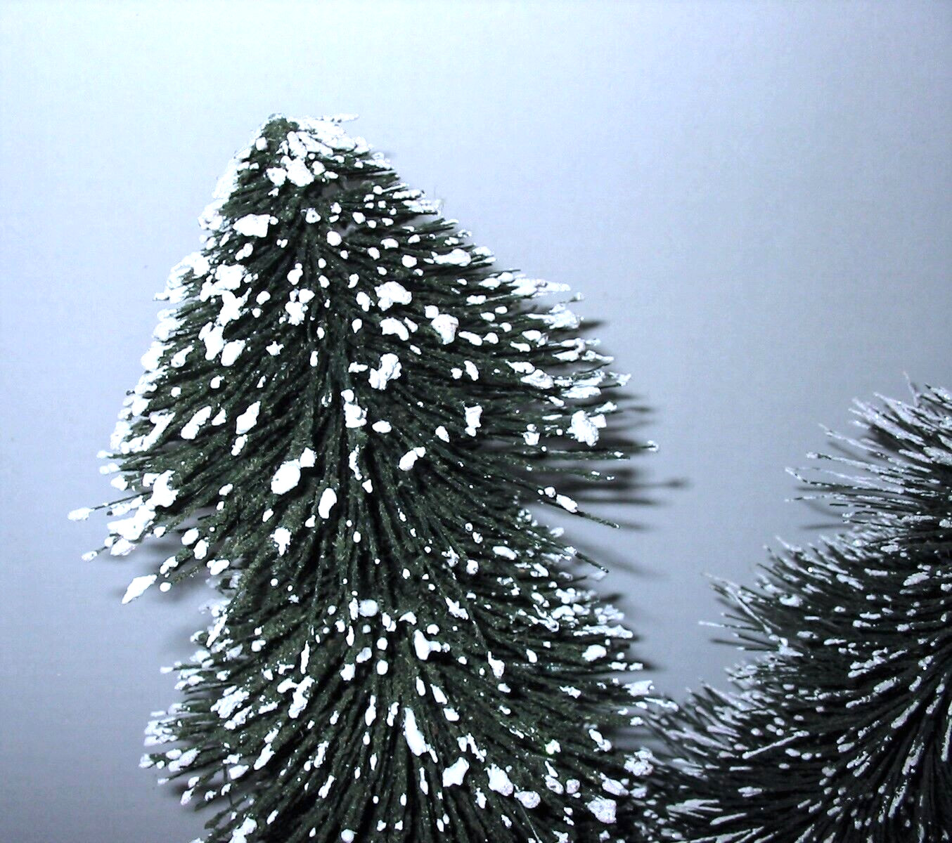 Large 16″ Green Sisal Christmas Trees Figurine – Snowy tips ~ Weighted Bottom