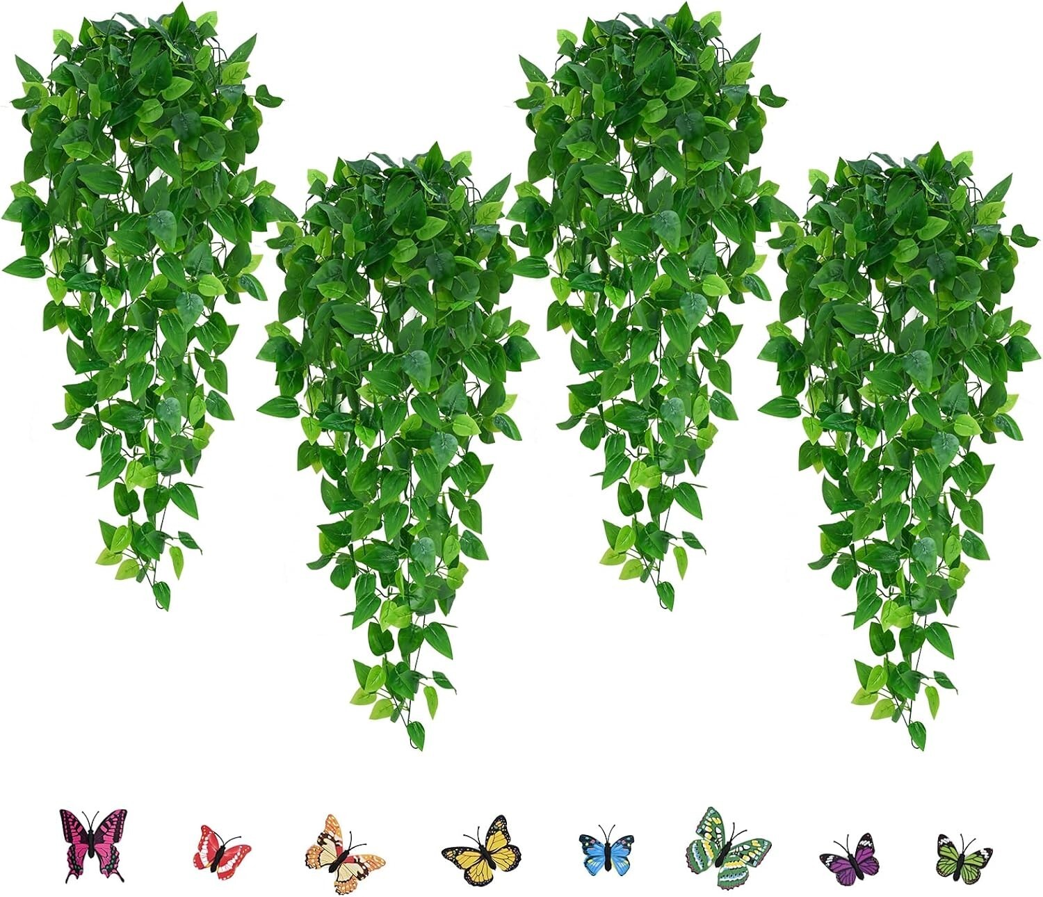 2 plantas colgantes artificiales de hiedra falsa para decoración de pared hogar