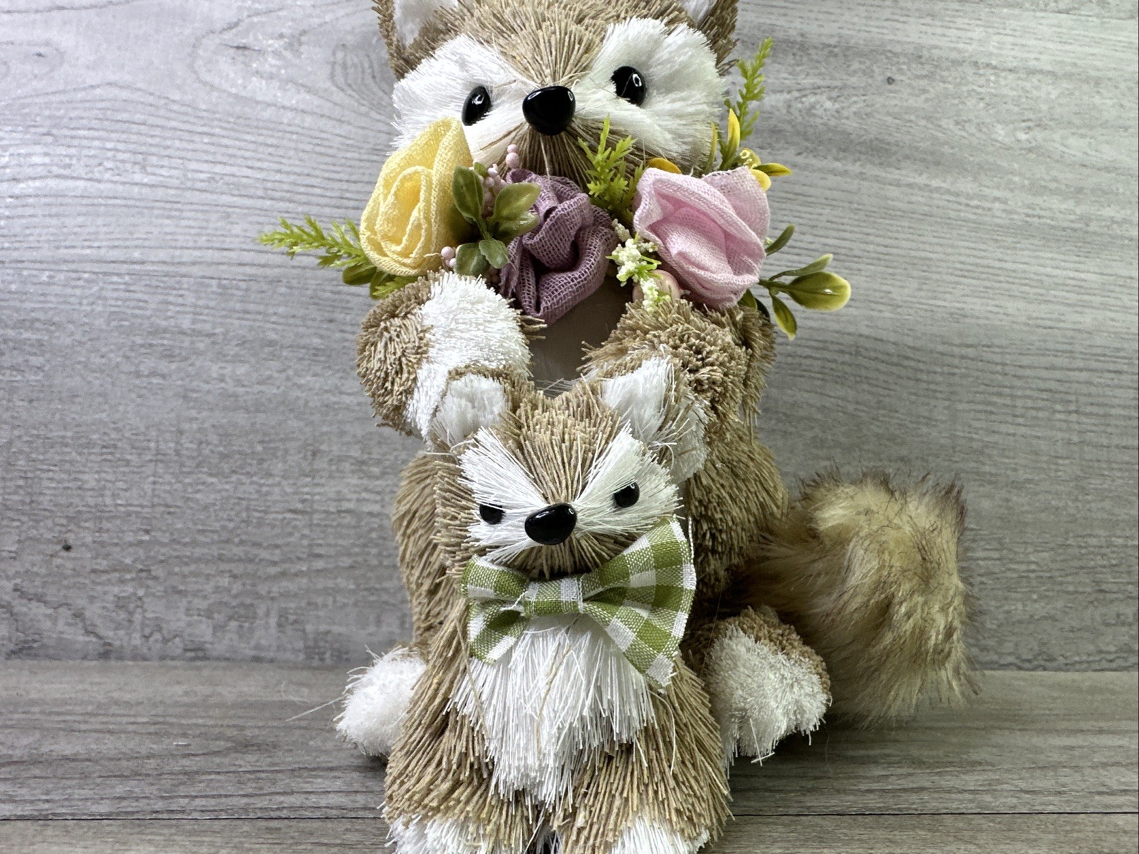 Bloom Room Fox Mom and Baby with Floral Decor NEW