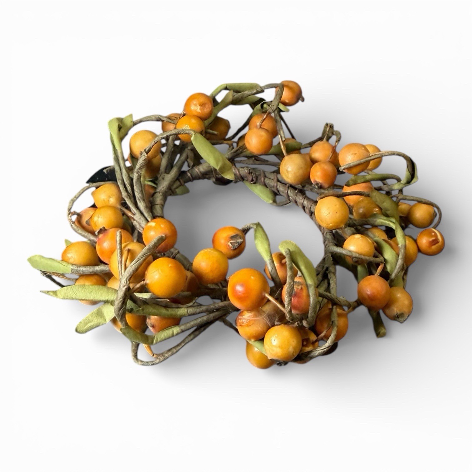 Vintage Artificial Berry and Leaf Wreath 3”