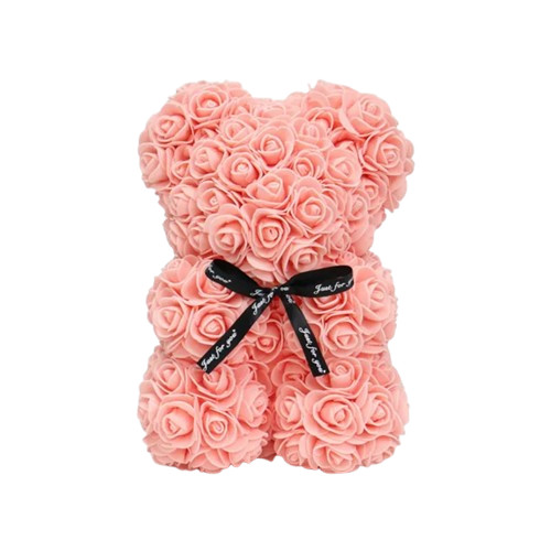 25CM Rose Teddy Bear Artificial Flowers Foam Valentine’s Day Birthday Gift