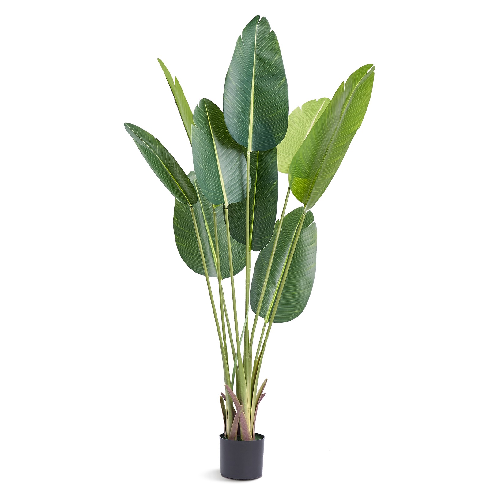 VEVOR Bird Of Paradise 5ft Tall Fake Palm Tree Faux Silk Plant in Pot Home Decor