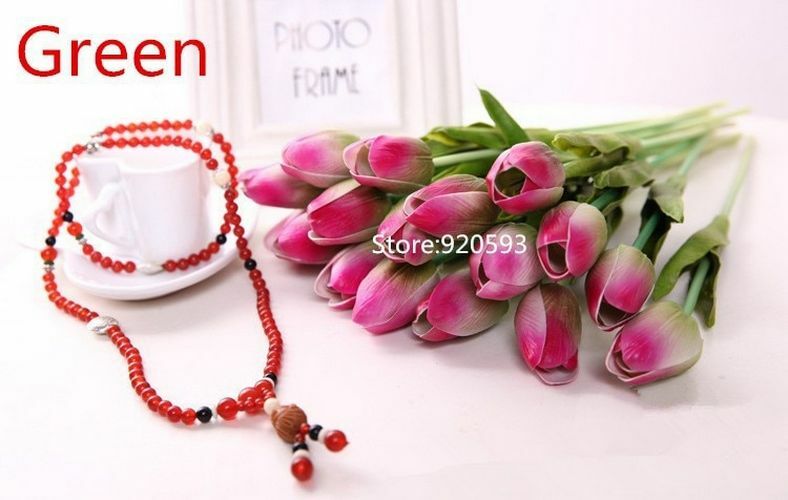 31pcs PU Mini Tulip Artificial Flower Wedding Floral Bouquet Decor NEW