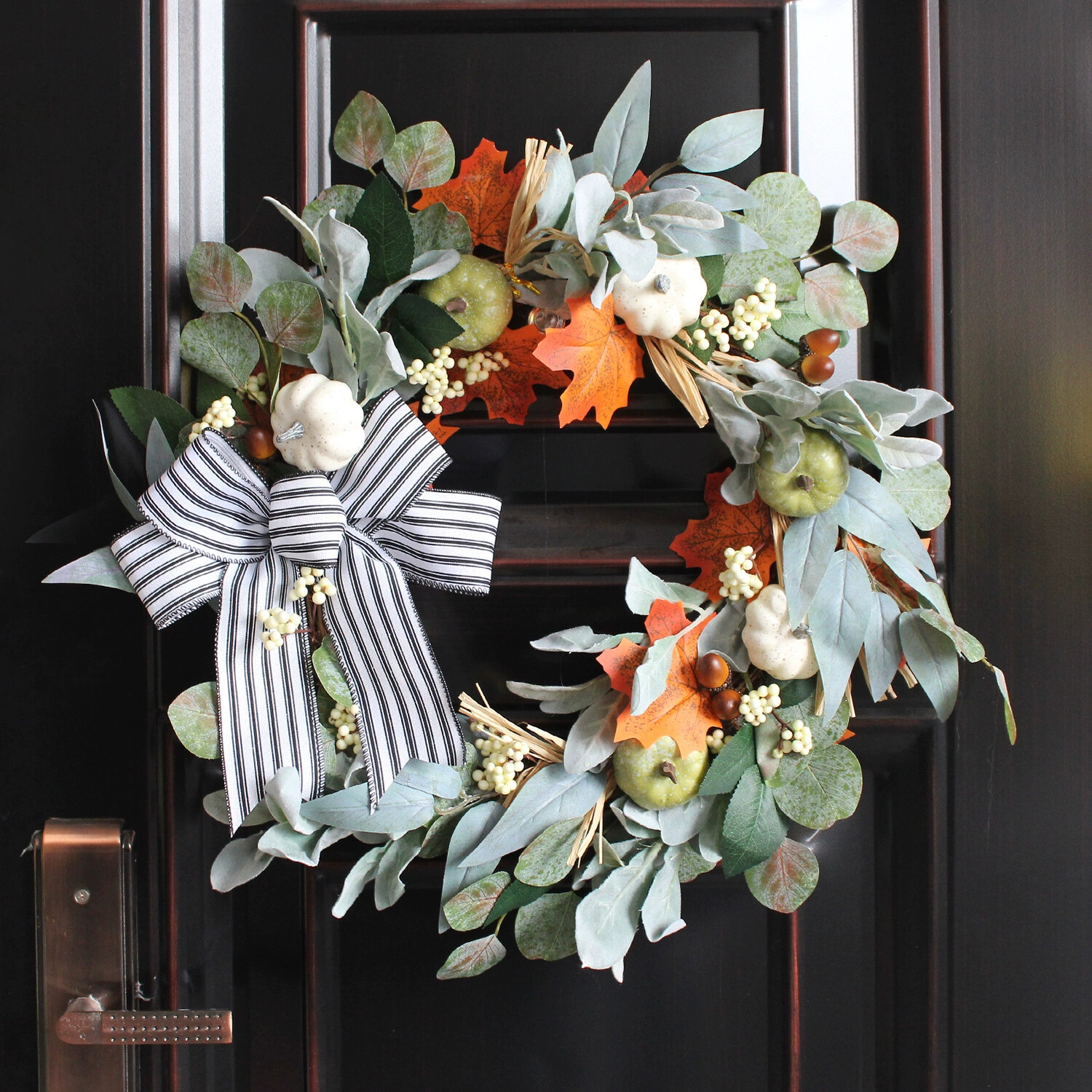 20 Inch Fall Front Door Wreath, Festival Wreath for Home Decor