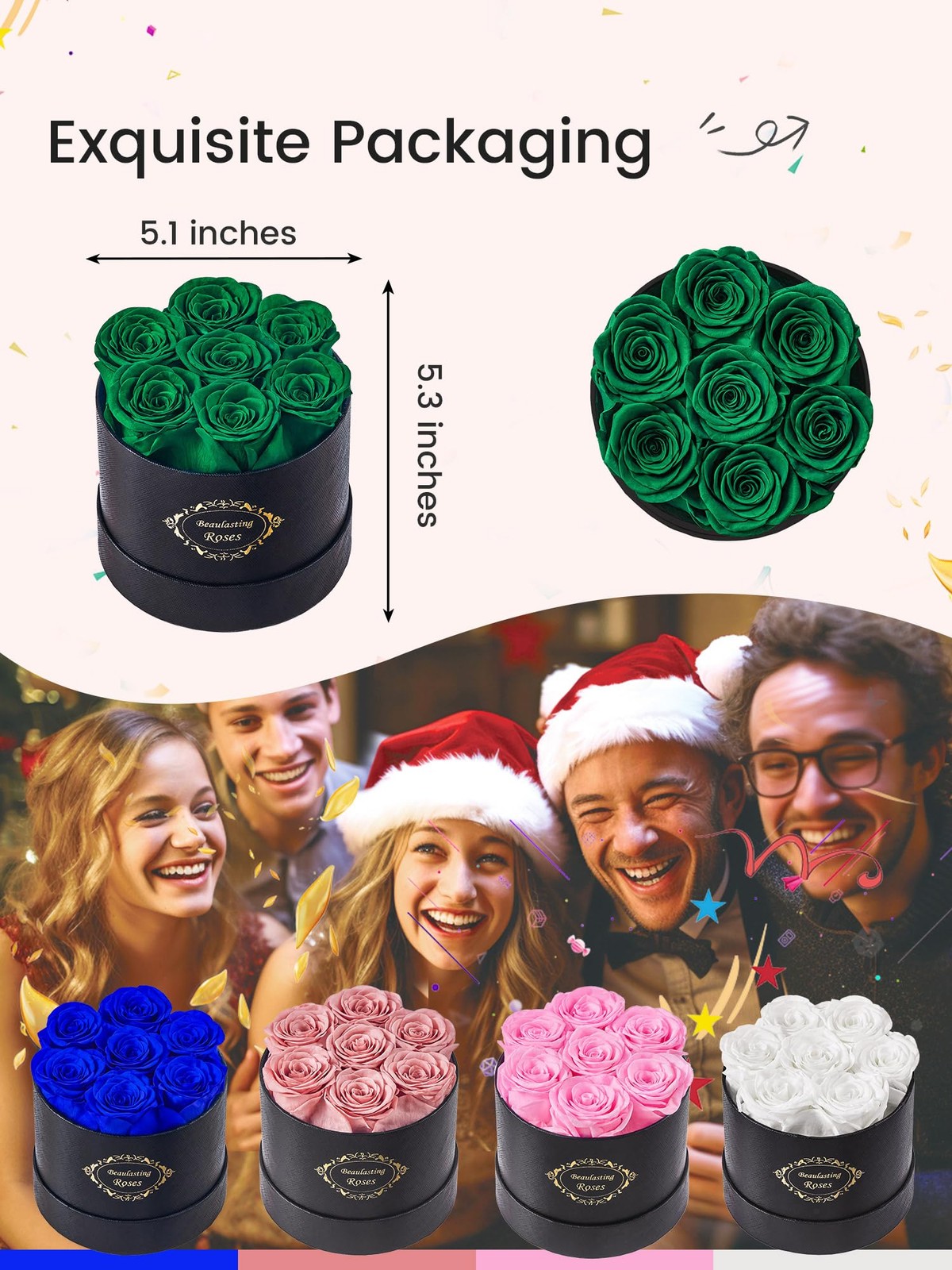 Roses in a Box, Preserved Flowers, Forever Flowers for Delivery Prime