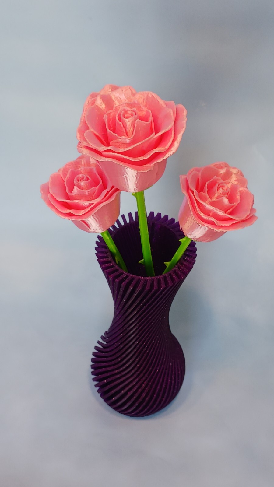 Mother’s Day Flowers Roses w/Vase 3D printed 3 Rose colors 2 color vases
