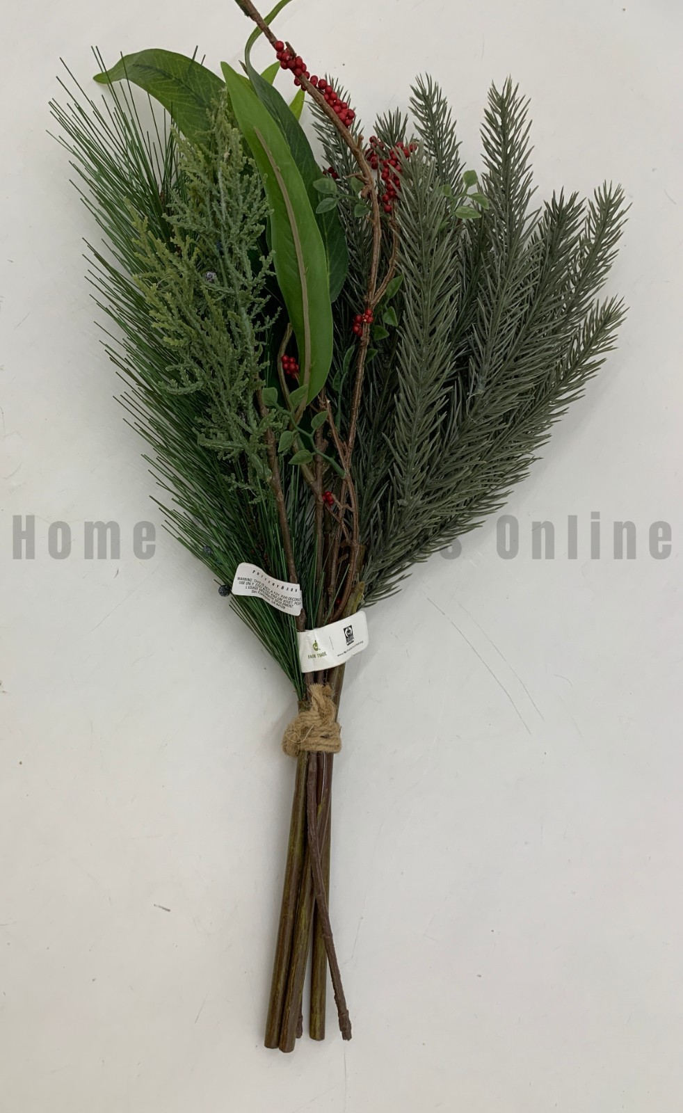 Pottery Barn Faux Juniper & Berry Bundle Red Green 20″ h #4845A