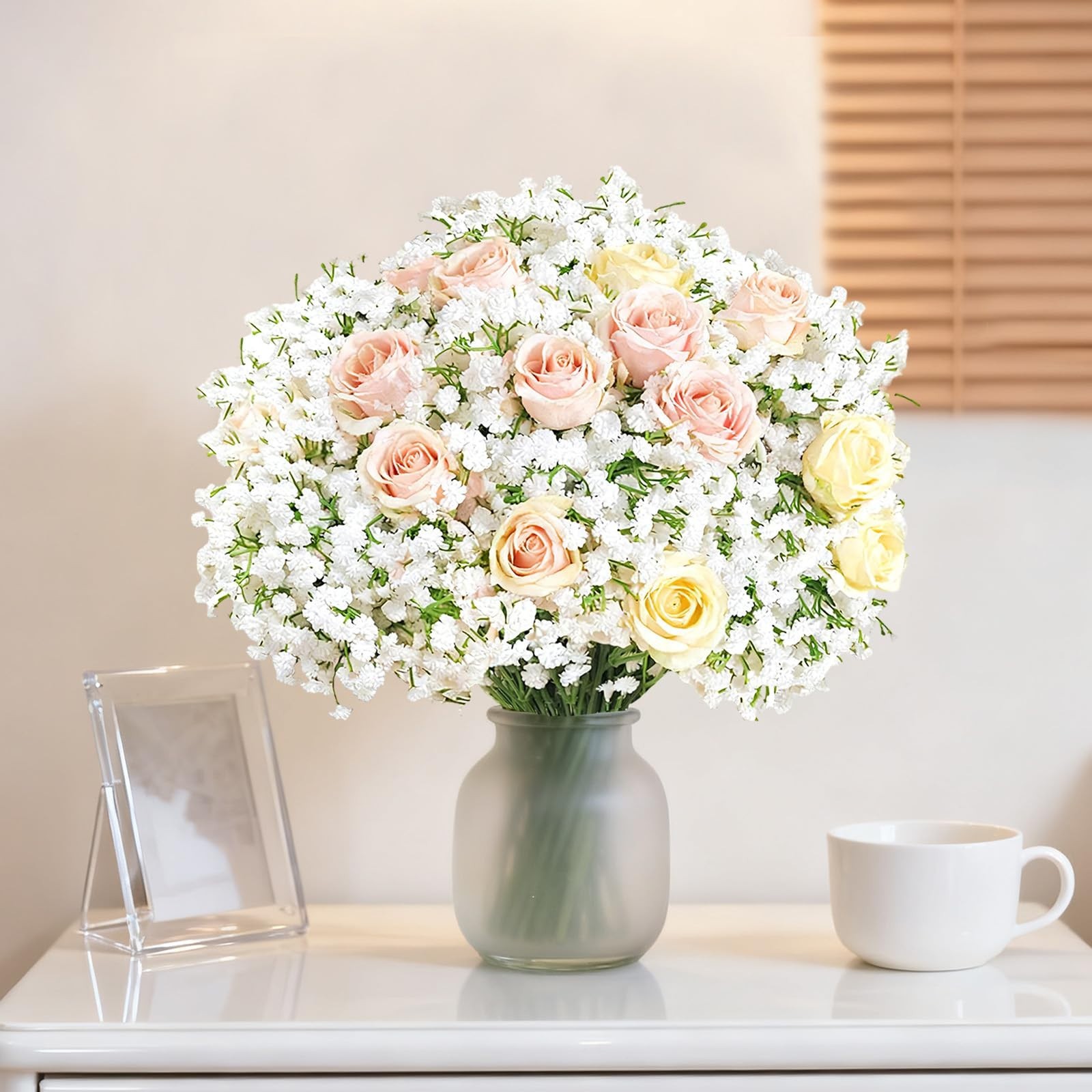100Pcs Artificial Babys Breath Flowers – White Gypsophila for Wedding Home Decor