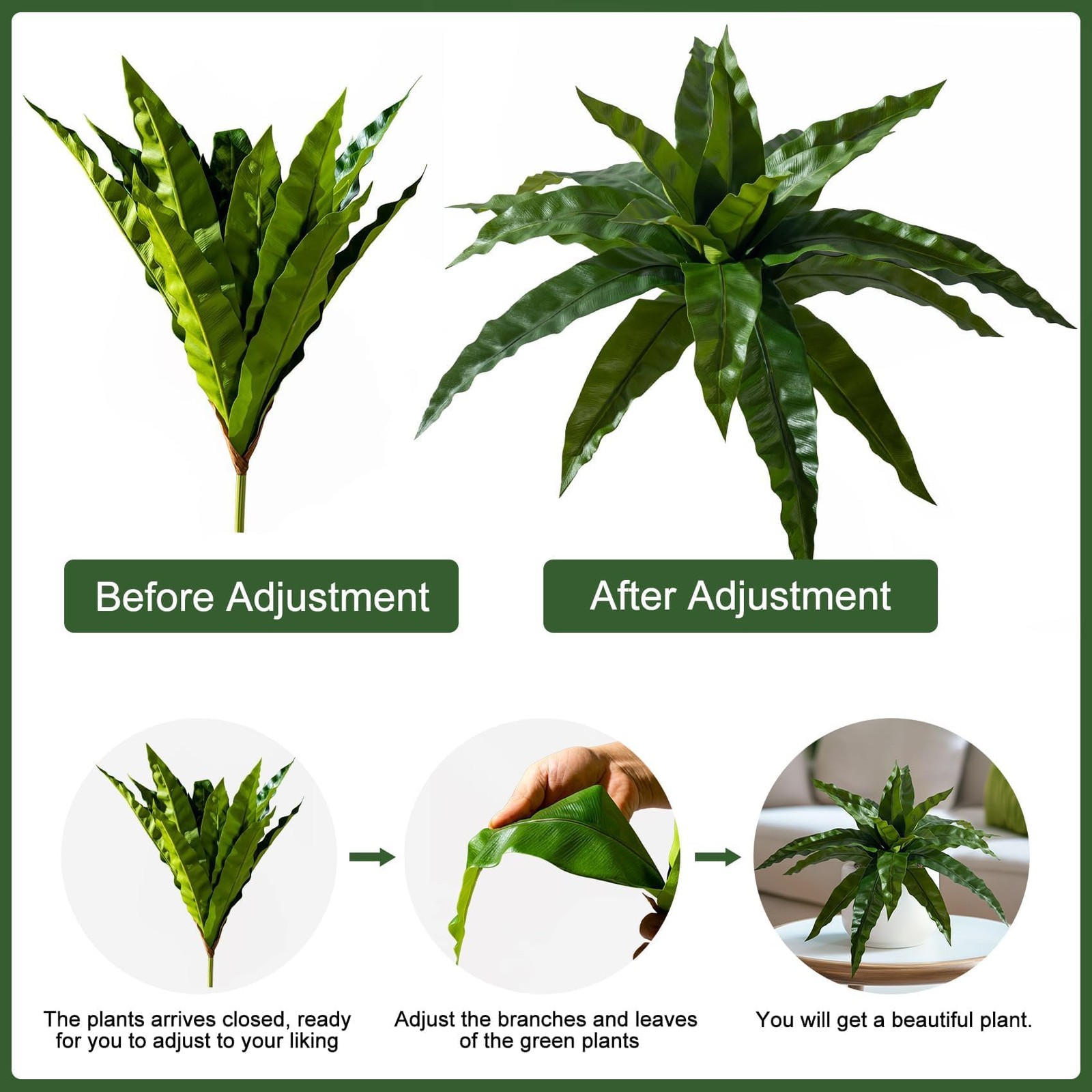 4 Pcs Artificial Greenery Stems Fake Bird Nest Fern Faux Branches Artificial …