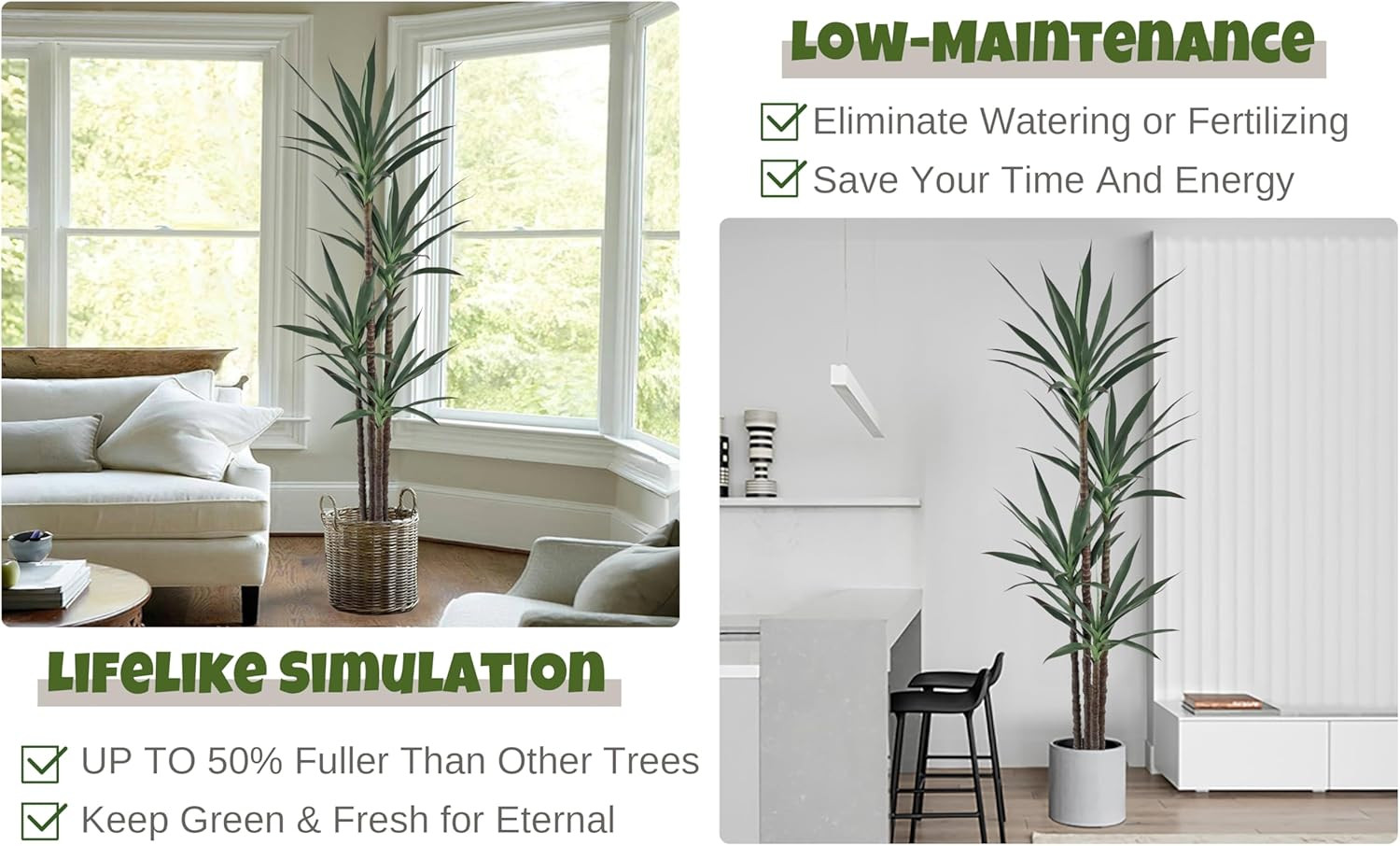7FT Artificial Agave Plant in Black Pot – Realistic Faux Tree for Home Decor