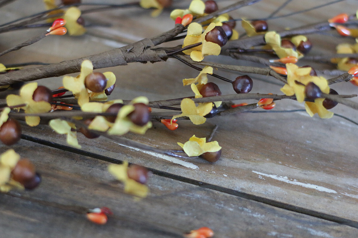 Artificial Floral Pick Bittersweet & Orange Pip Berry Spray Fall Decor 29 in