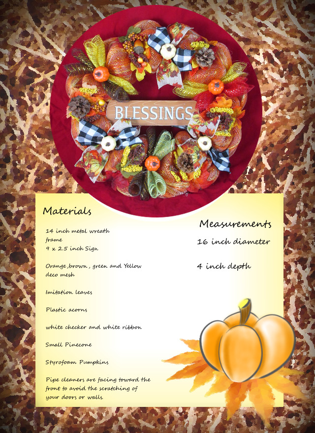 Fall Bubble Cruffle Deco Mesh Ribbon Wreath