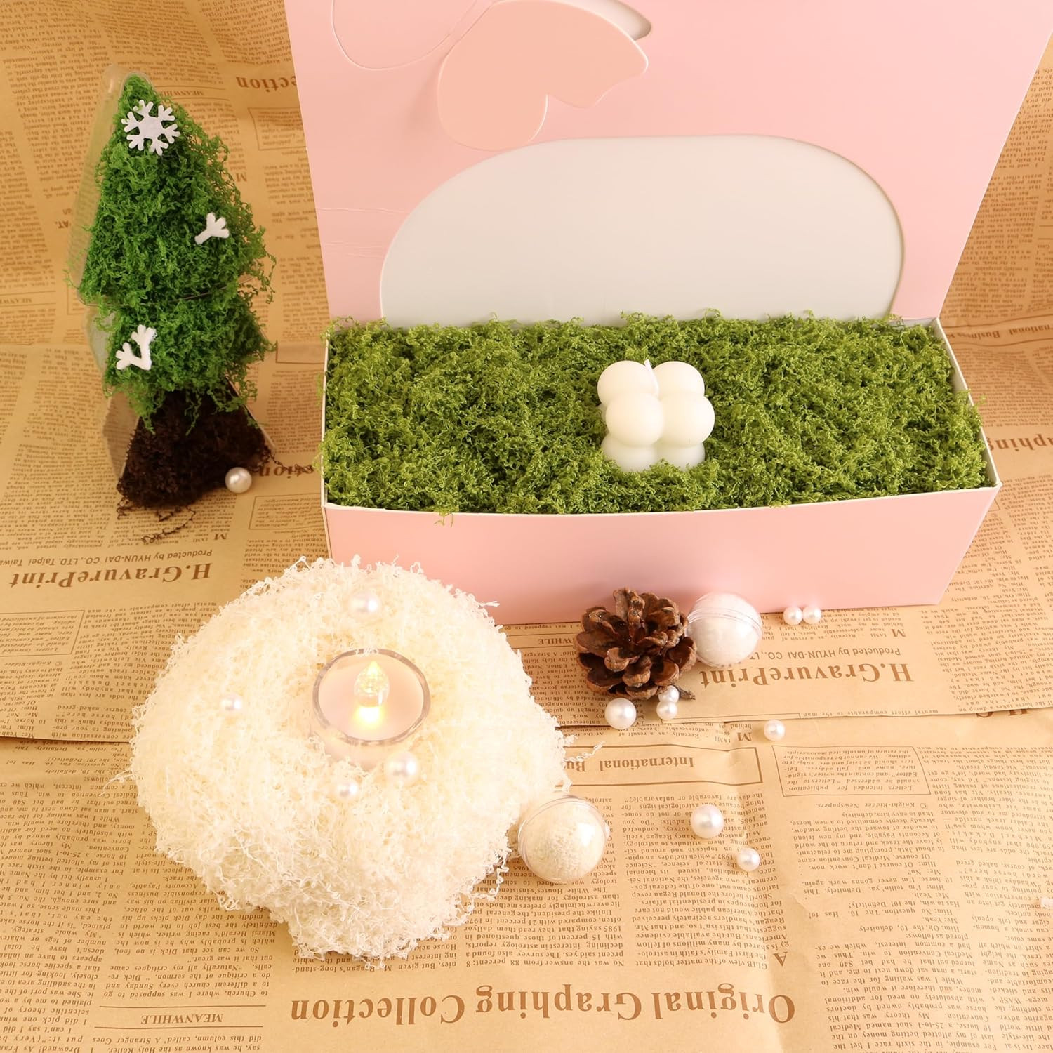 Green Simulation Moss, Forest Filiform False Grass, Used to Make Landscape, Wall