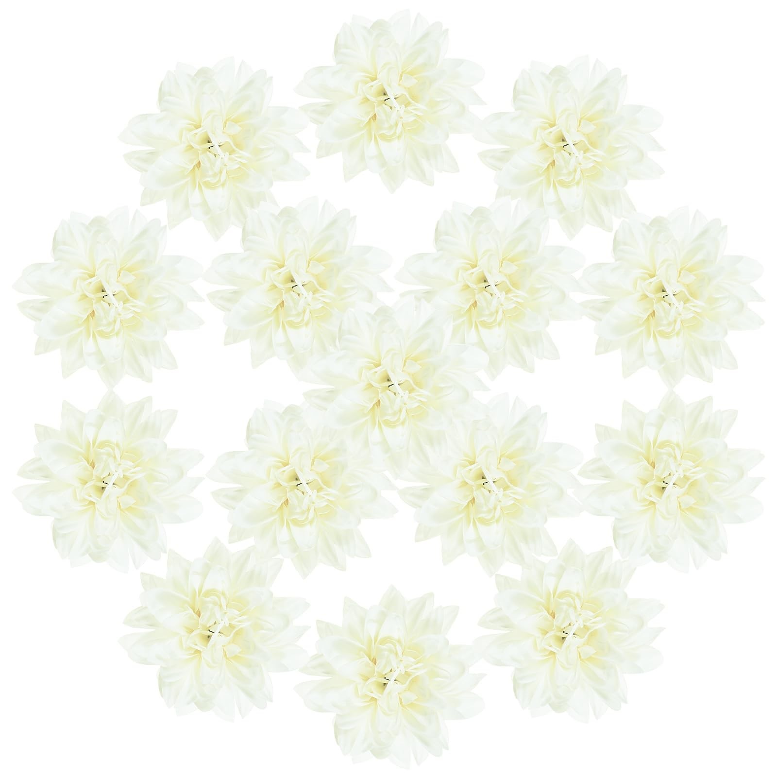 15 PCS Artificial Flowers Bulk 3.54 Inch/90mm Fake Chrysanthemum Silk White
