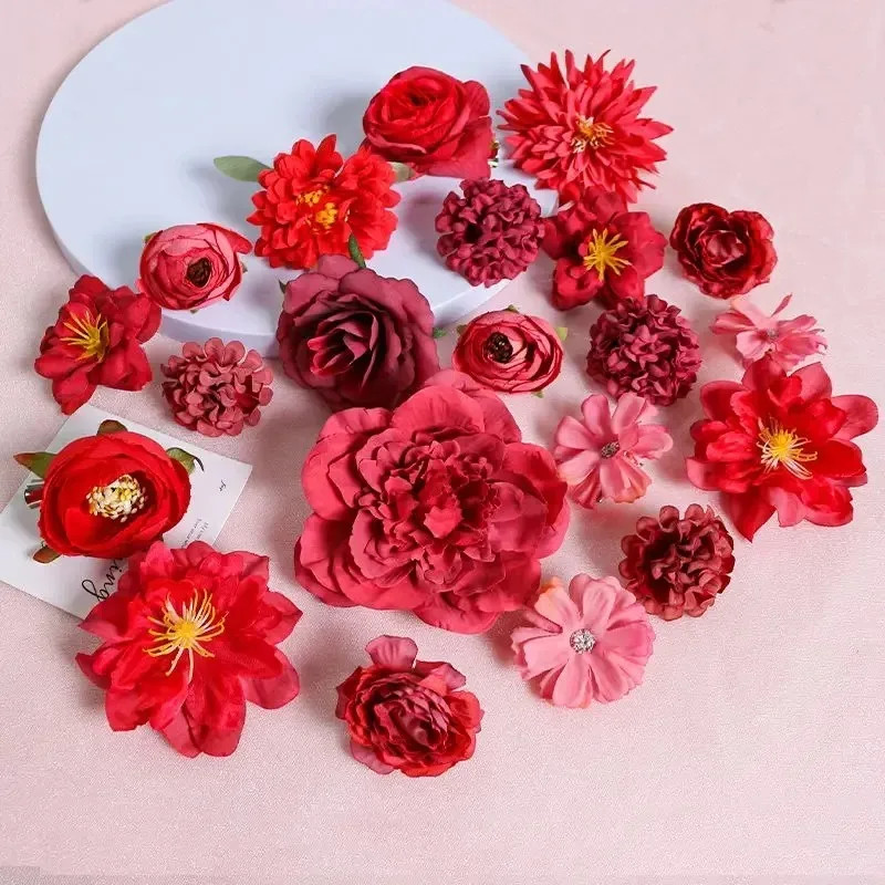 3/21Pcs Mixed Artificial Flowers Silk Rose Fake Flowers for Home Room Wedding De