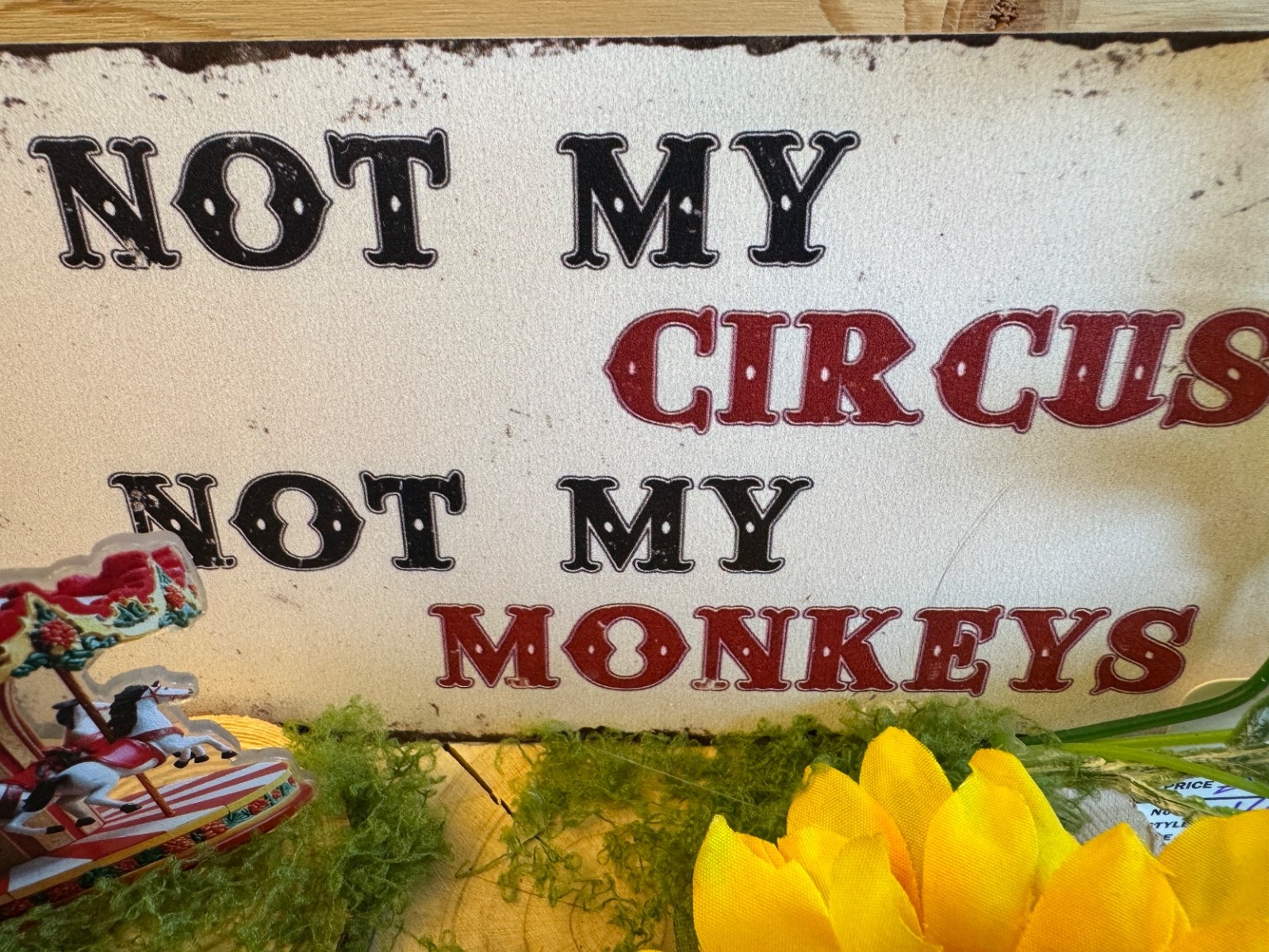 Not My Circus, Not My Monkeys. Clown, Silk Floral Arrangement, Home Decor, Gift