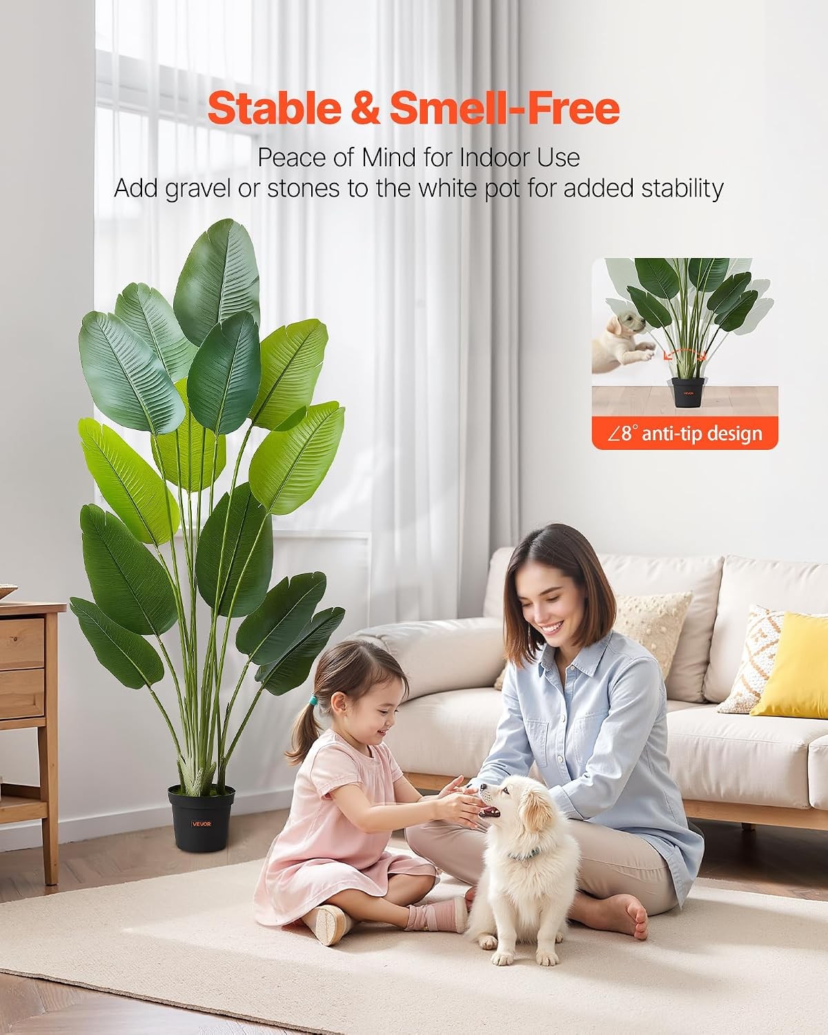 Realistic 6FT Artificial Bird of Paradise Plant for Indoor/Outdoor Decor
