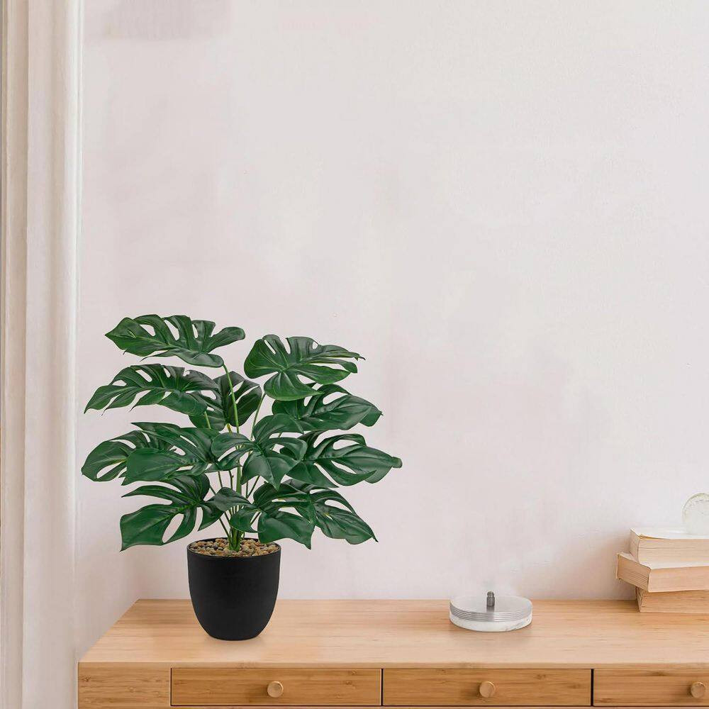 18 In. Fake Potted Plant with Black Pot Ornaments