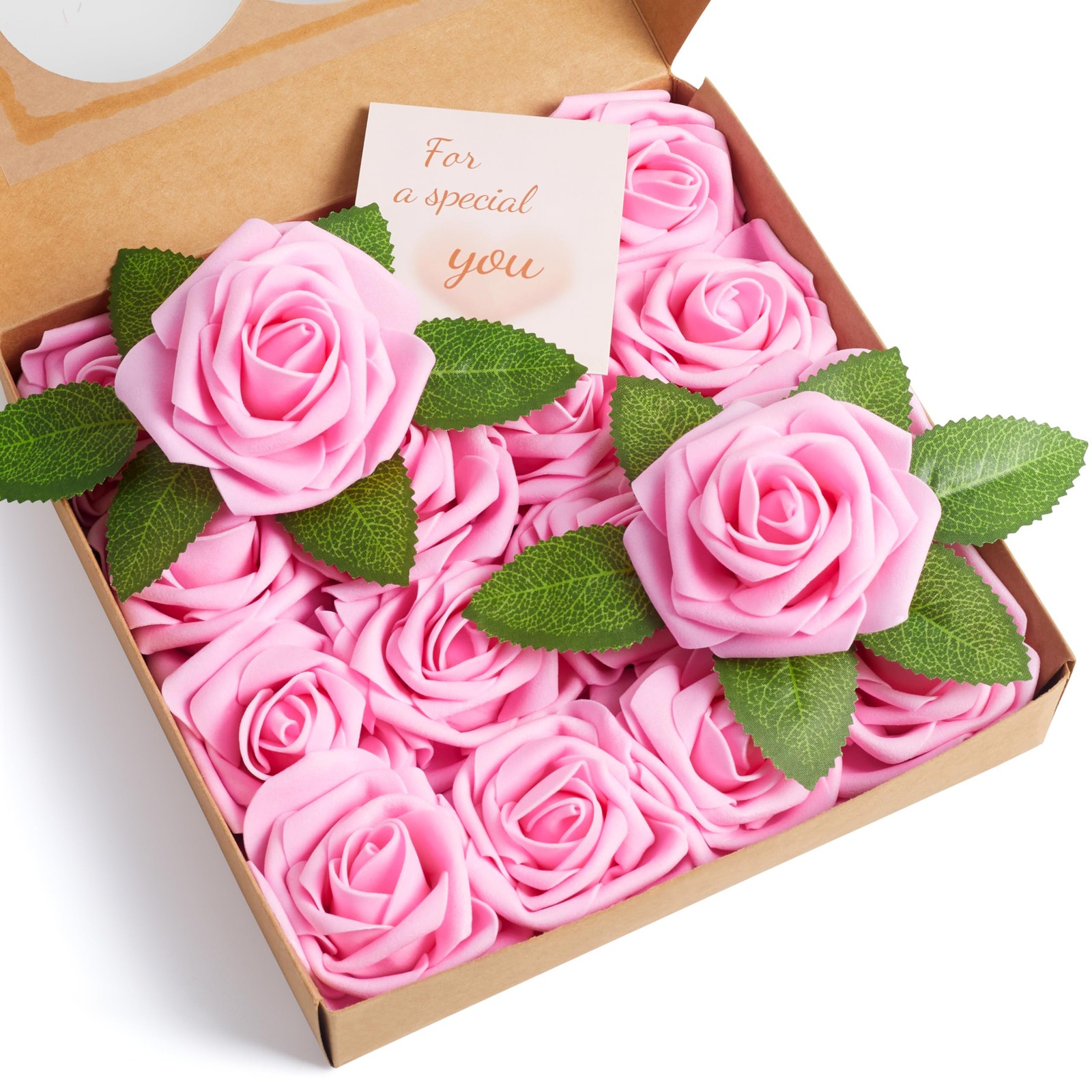 16 Pcs Fake Dark Pink Roses Artificial Flowers