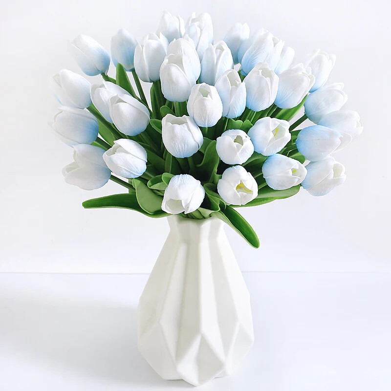 New 5/10Pieces Of Artificial Plant Tulip Soft Pole Room Dining Table Decoration