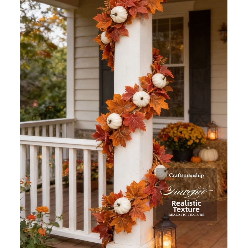 Silk Fabric Maple Leaf Vine Garland for Long-Lasting Autumn Seasonal Decor