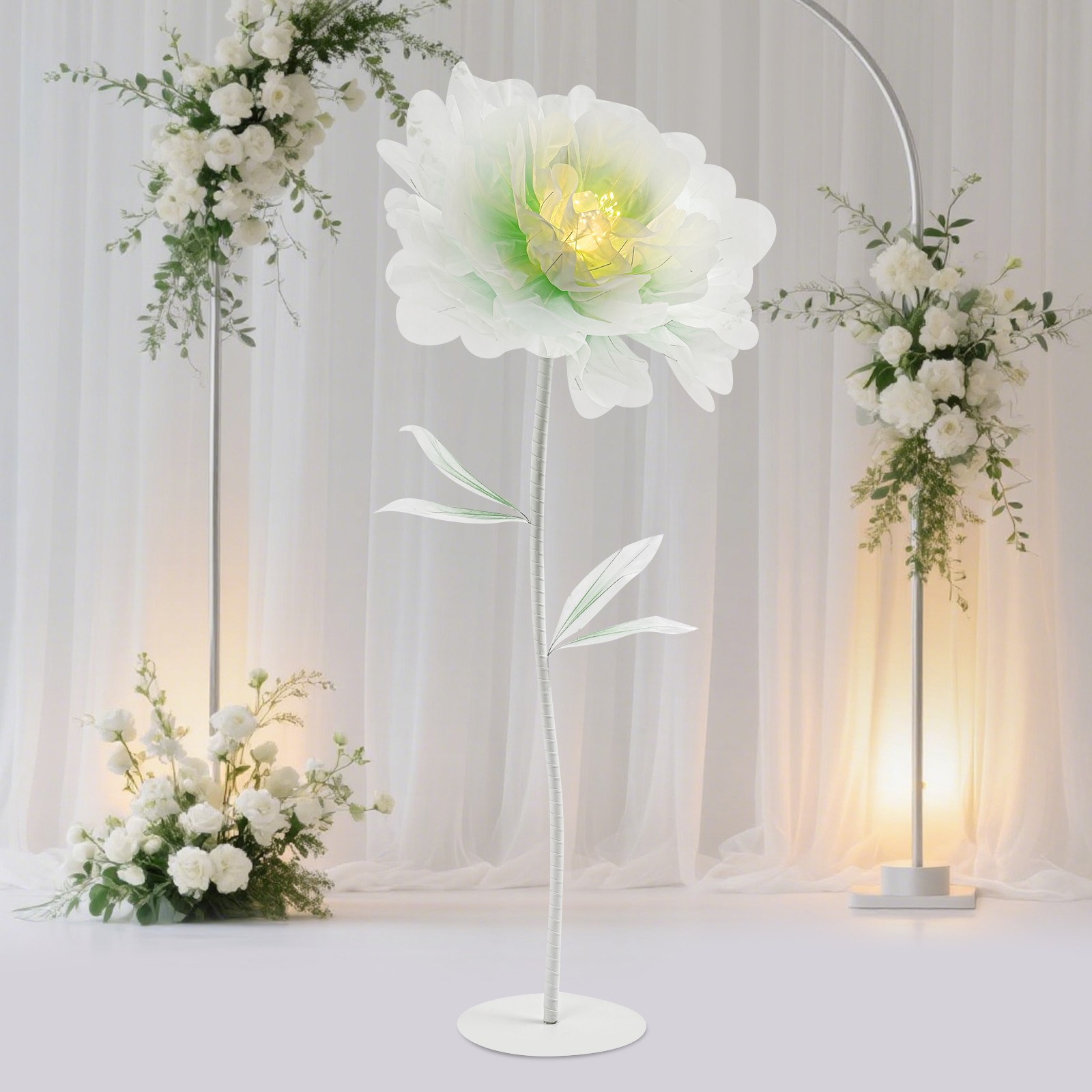 110V Flower Decor w/Light Large Electric Auto-Open Artificial Flower For Wedding