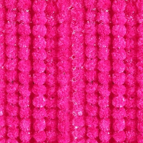 15 Pack Marigold Garland for Decoration 5 ft Long Strands Faux Rose Red