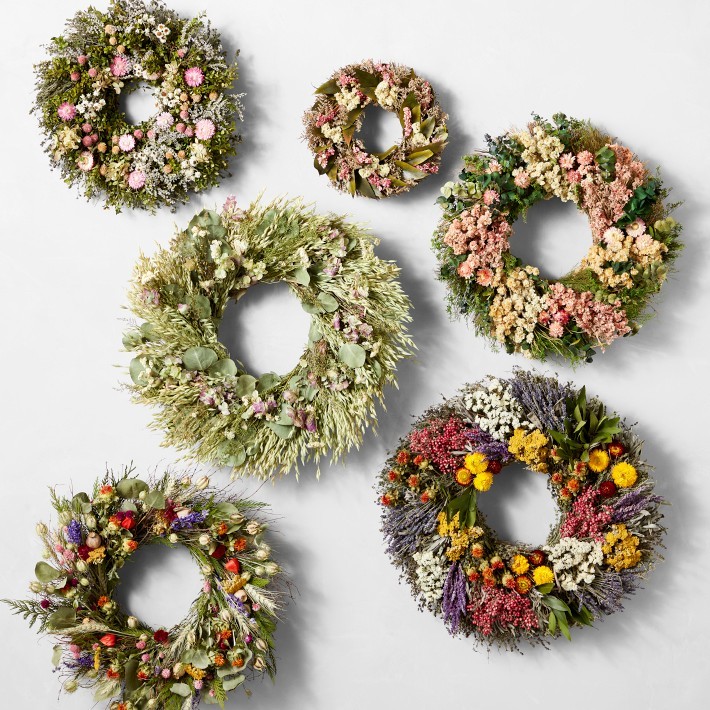 Famille Rose Live Wreath – Spring Florals-Williams Sonoma|35383