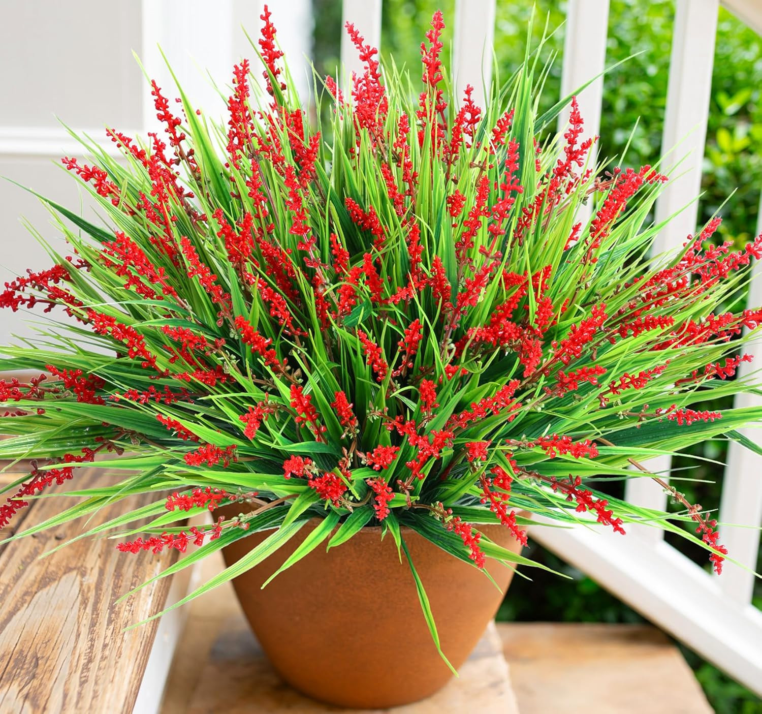 Artificial Fake Flowers Outdoor Plants for Summer Decoration,10 Bundles Faux Pla