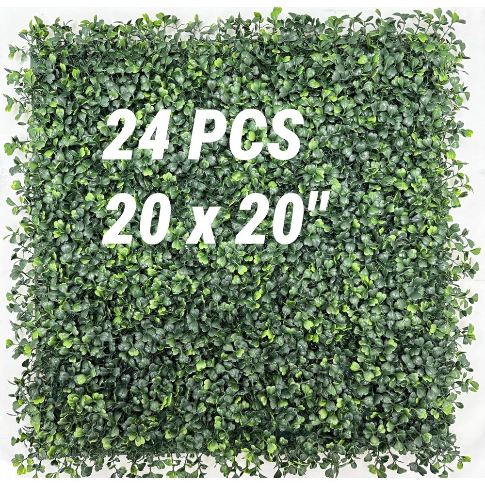 12Pcs 10″x10″ Boxwood Grass Wall Panels, Artificial Hedge Backdrop Decor