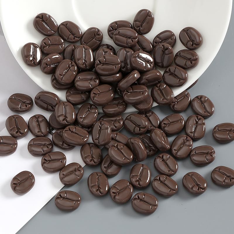 200 PCS Artificial Coffee Beans Simulation Resin Mini Faux Photography Props