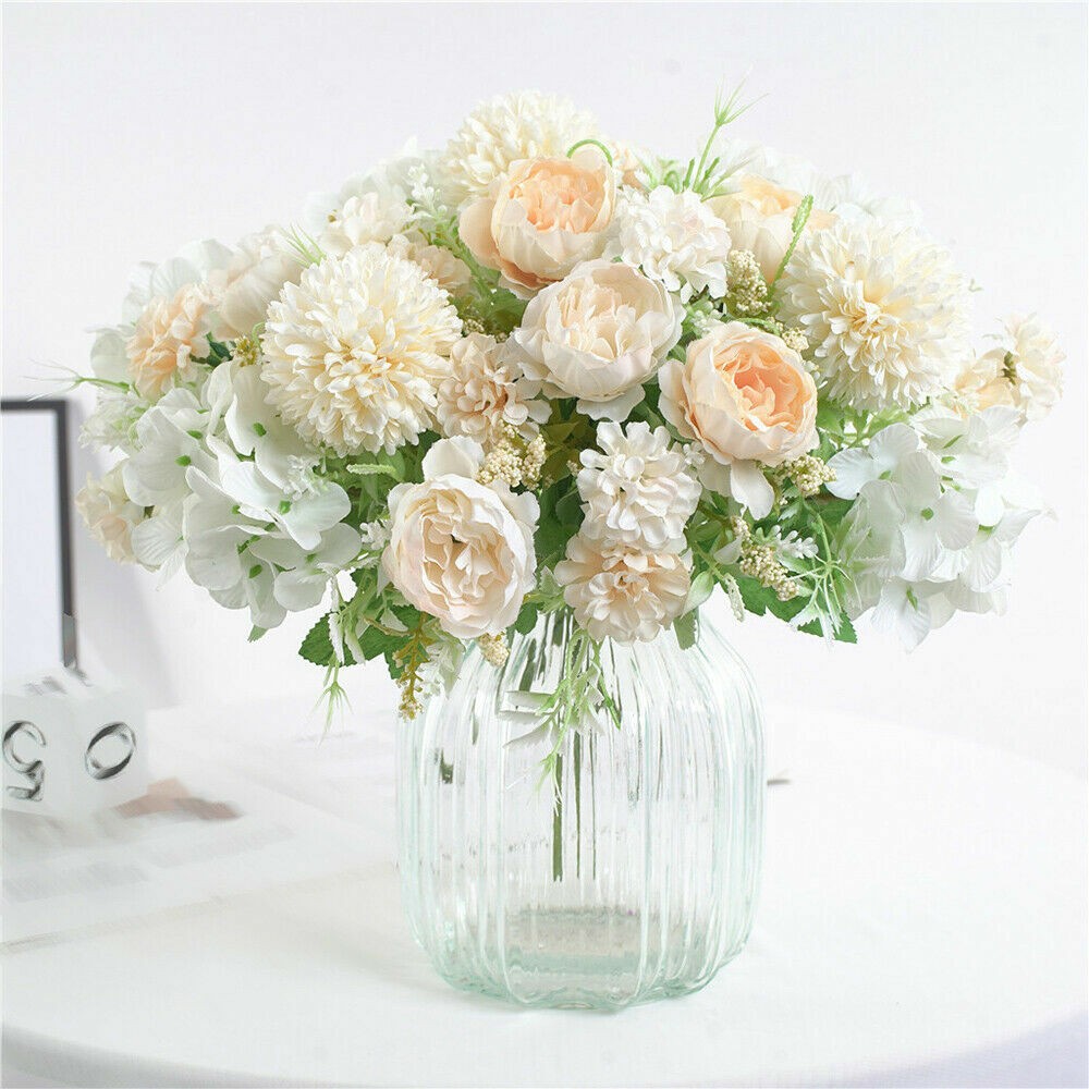 Artificial Silk Peony Flowers Bunch Bouquet Home Wedding Party Holiday Decor