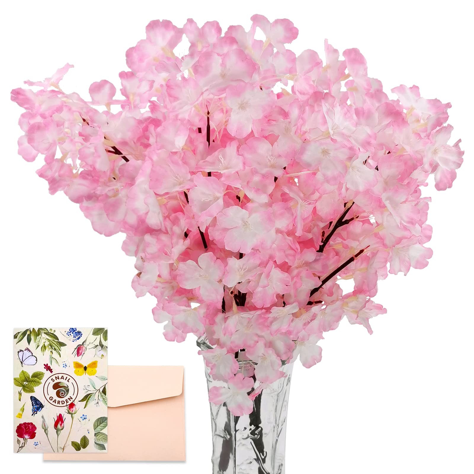 2Pack Artificial Cherry Blossom Flowers, 19.7 Inch Silk Cherry Blossom Branch…