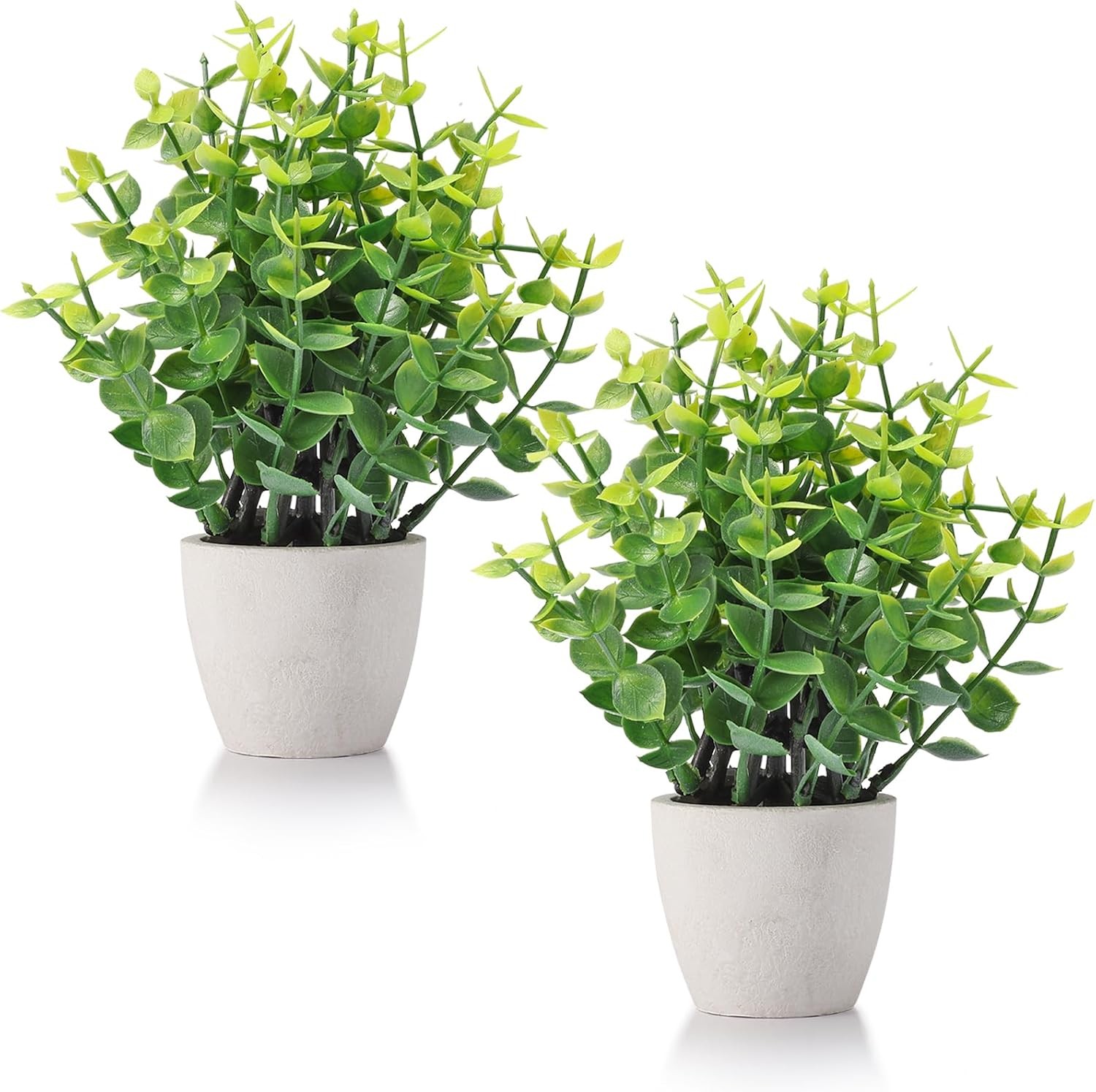 2 Pack Fake Plants Ceramic Mini Artificial Greenery Potted Plants for Home Decor