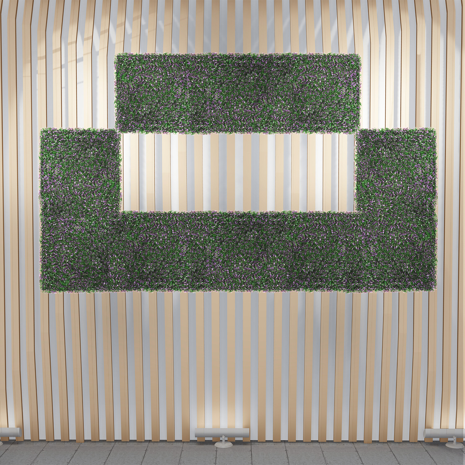 20″ Artificial Lavender Buxus Mat Faux Fence Panel Wall Decor Ficus Grass Hedge