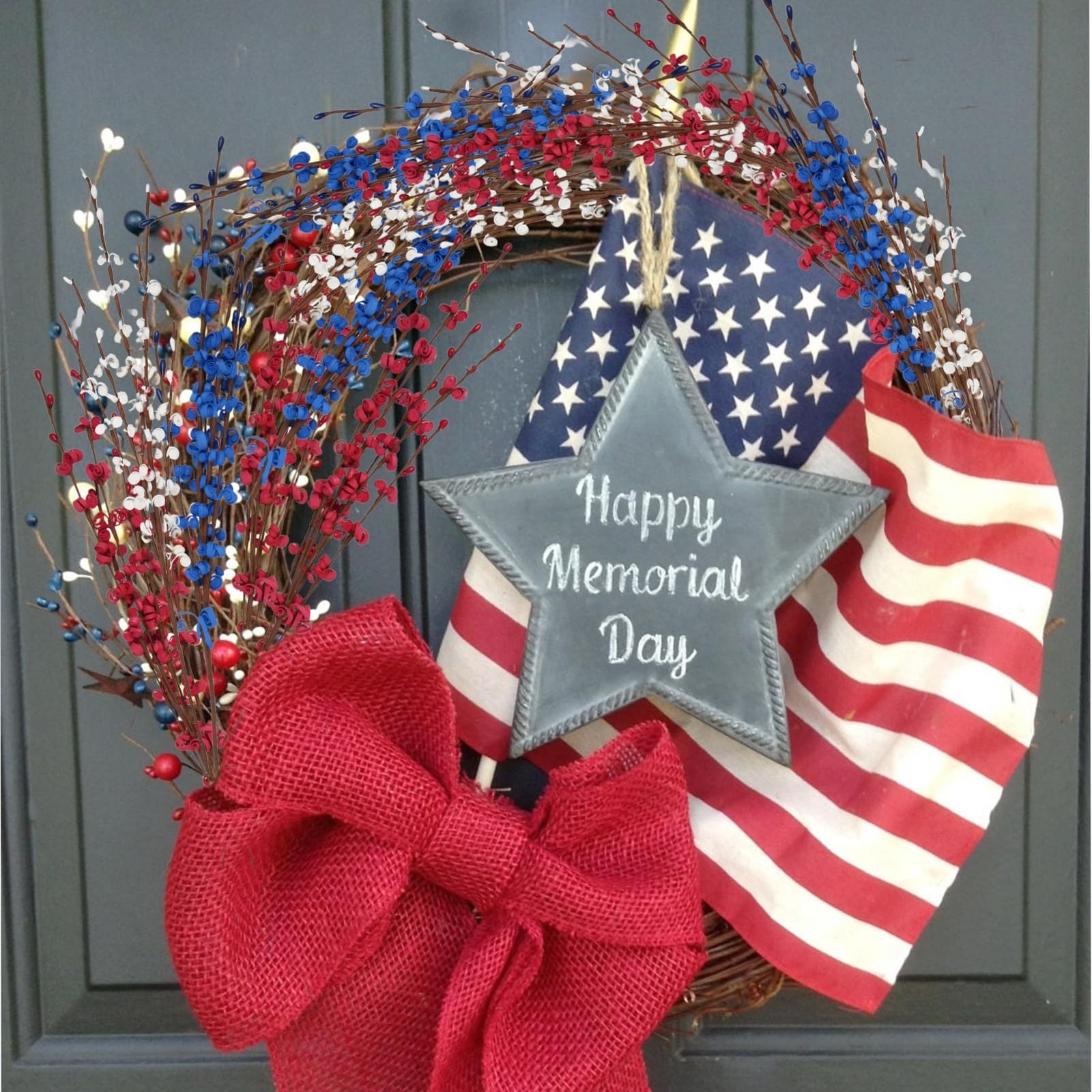 12 Pcs 4th of July Artificial Flowers for Decoration,Red White and Blue Flora…